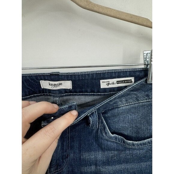 Kensie Ankle Biter Jean Women 25 Blue Denim Embroidered Fairy Bohemian Western - Picture 7 of 9